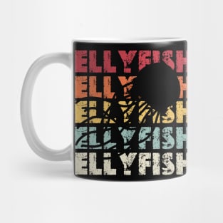 Retro Jellyfish Silhouette Men Women Ocean Lover Mug